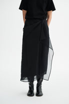 MKDT Studio NIRI SILK ORGANZA SKIRT Skirts BLACK QUARTZ