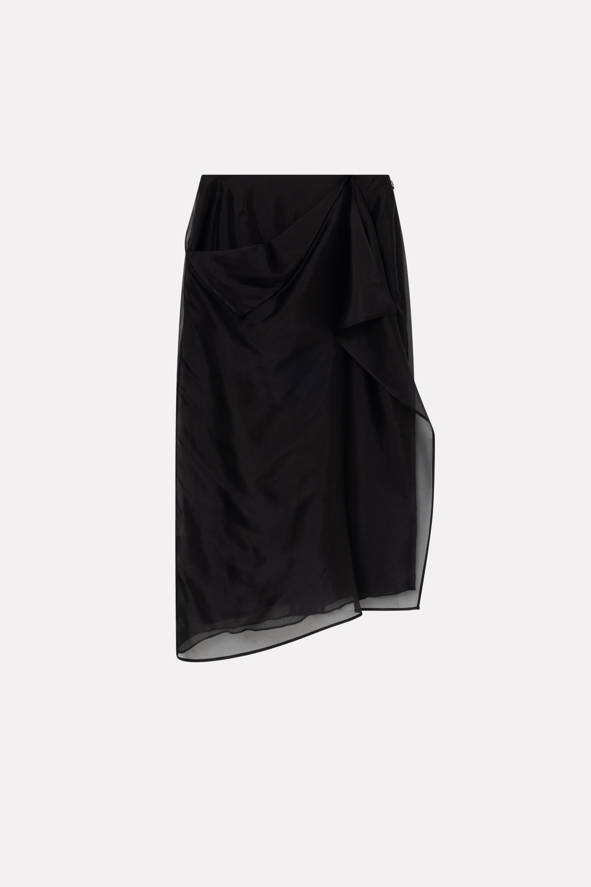MKDT Studio NIRI SILK ORGANZA SKIRT Skirts BLACK QUARTZ