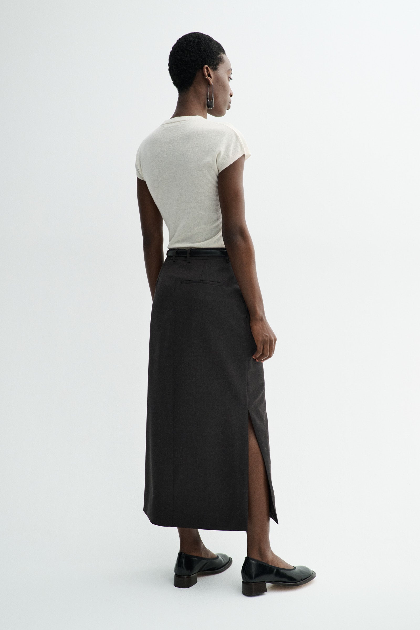 MKDT Studio NUNA LIGHT WEIGHT WOOL Skirts DEEP BROWN