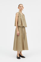 Mark Kenly Domino Tan Nanda Sheer Cotton Skirts KHAKI