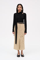MKDT Studio Nara Bonded Cotton Poly Skirts BEIGE