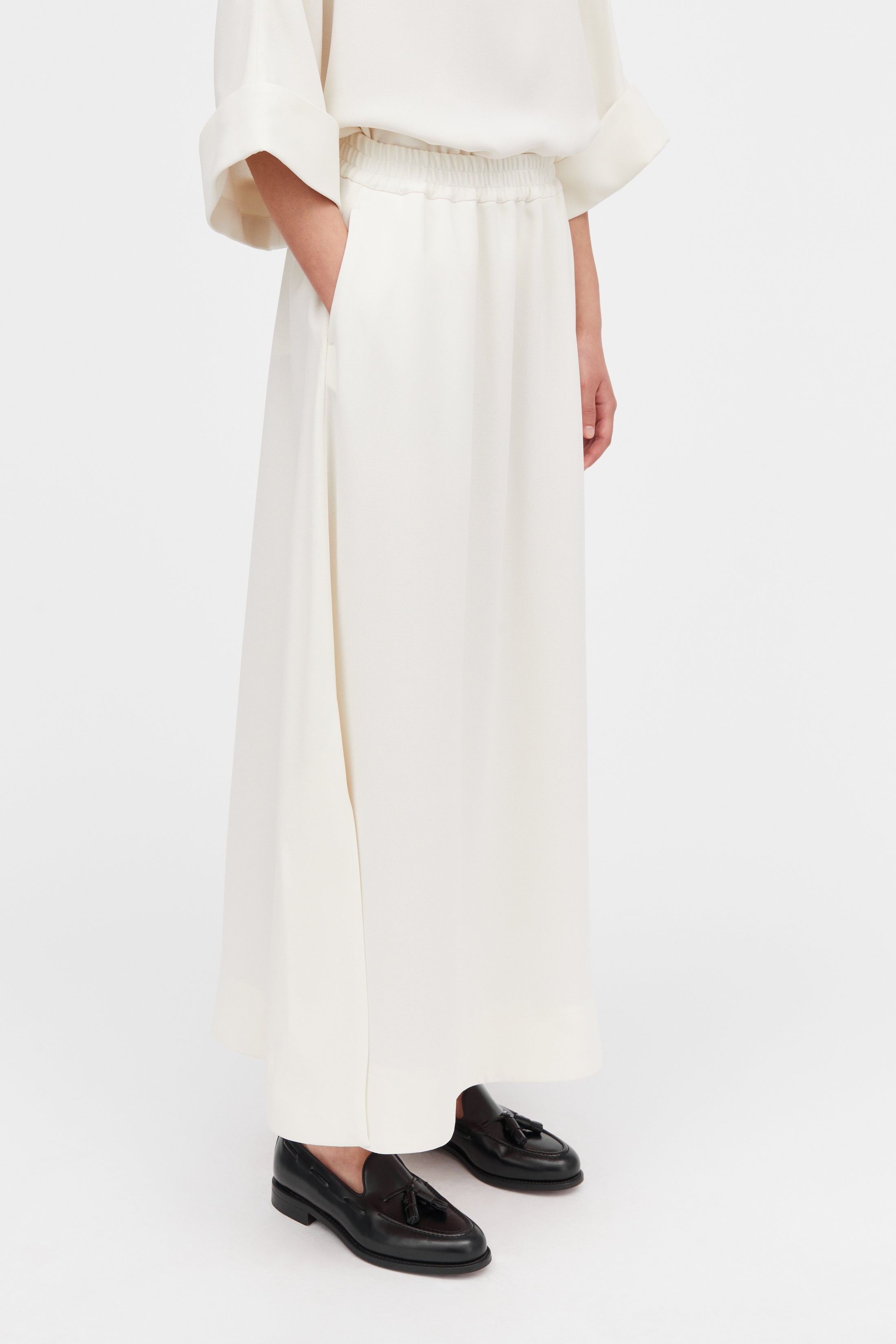 MKDT Studio Nasha Crepe Georgette Skirts IVORY