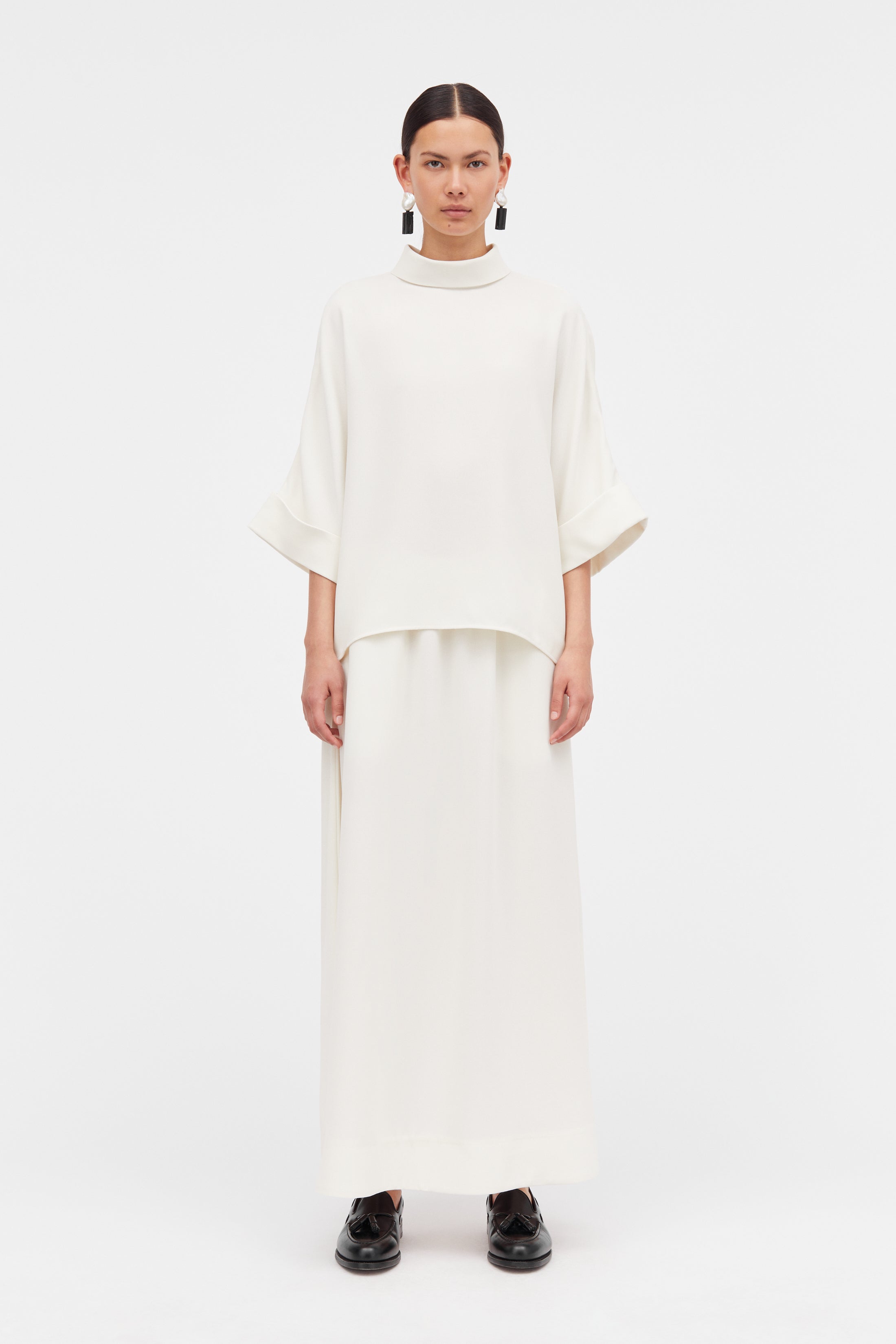 MKDT Studio Nasha Crepe Georgette Skirts IVORY