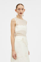 Mark Kenly Domino Tan Natalya-atelier Silk Wool Twill Skirts IVORY