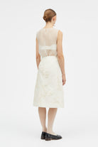 Mark Kenly Domino Tan Natalya-atelier Silk Wool Twill Skirts IVORY