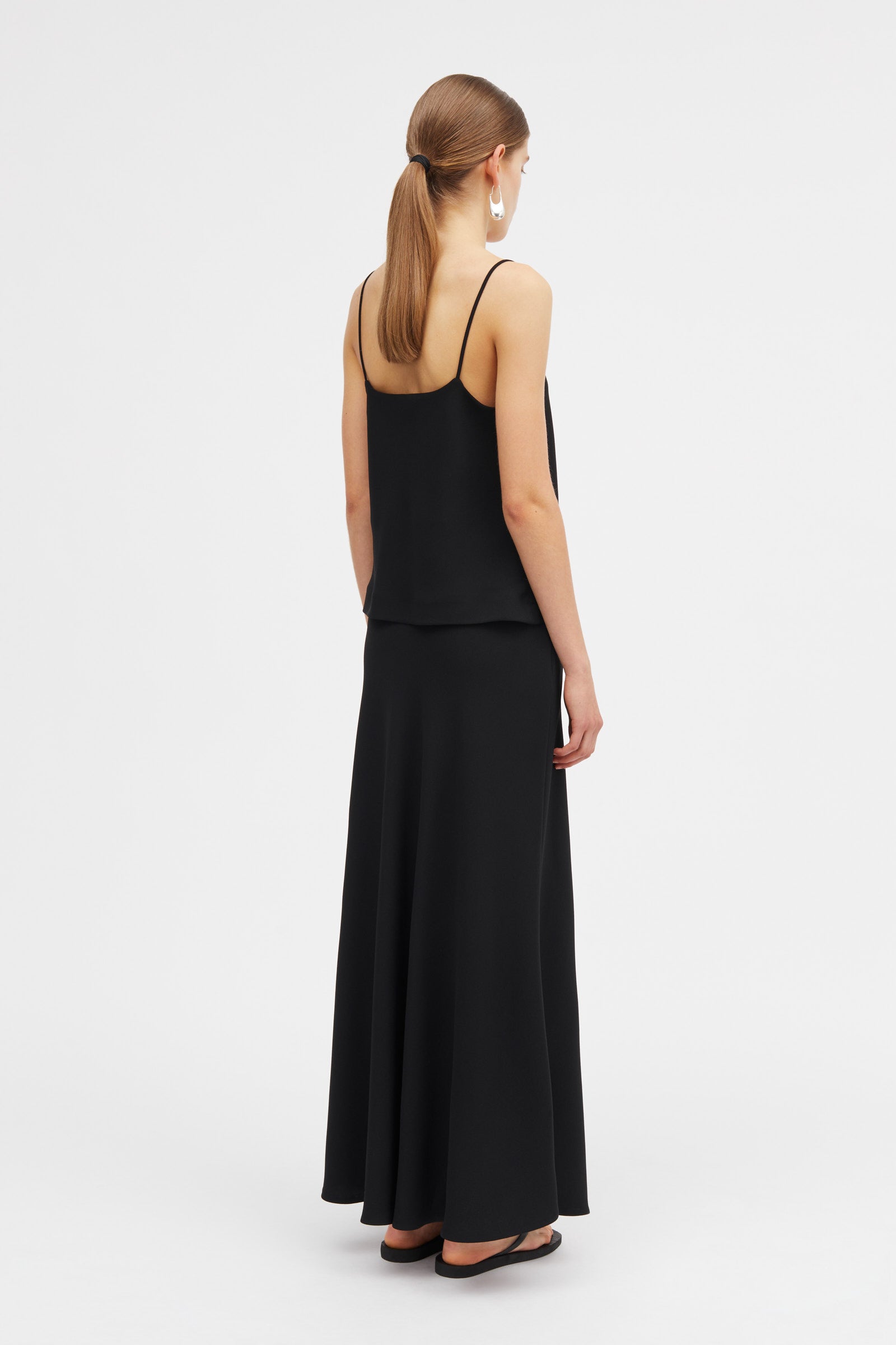 Mark Kenly Domino Tan Nimo Crepe Georgette Skirts BLACK