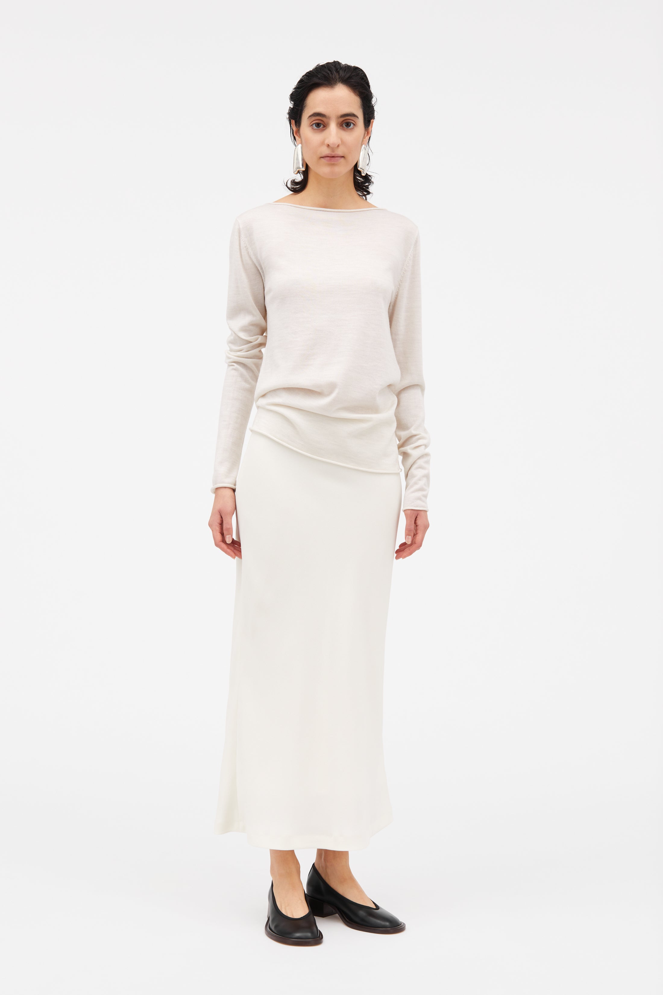 MKDT Studio Noelle Crepe Georgette Skirts IVORY