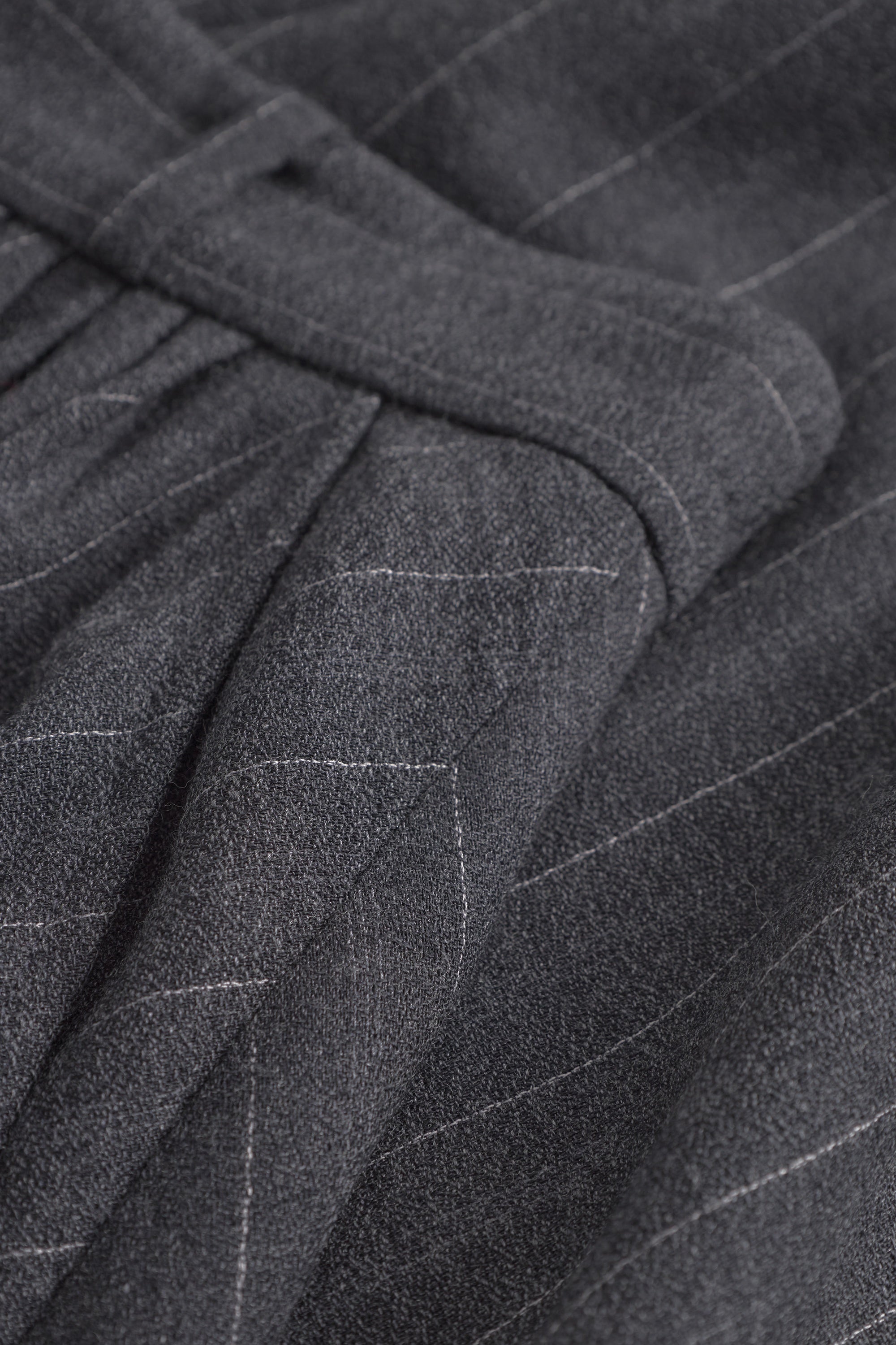MKDT Studio Nosika Pinstripe Light Wool Skirts DARK GREY
