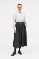 MKDT Studio Nosika Pinstripe Light Wool Skirts DARK GREY