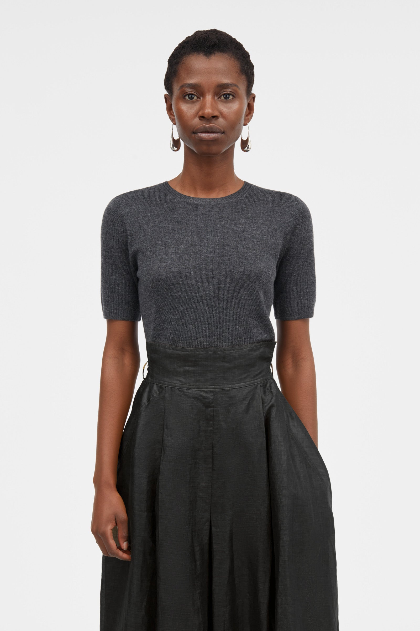 Mark Kenly Domino Tan Nova Light Ramie Skirts BLACK
