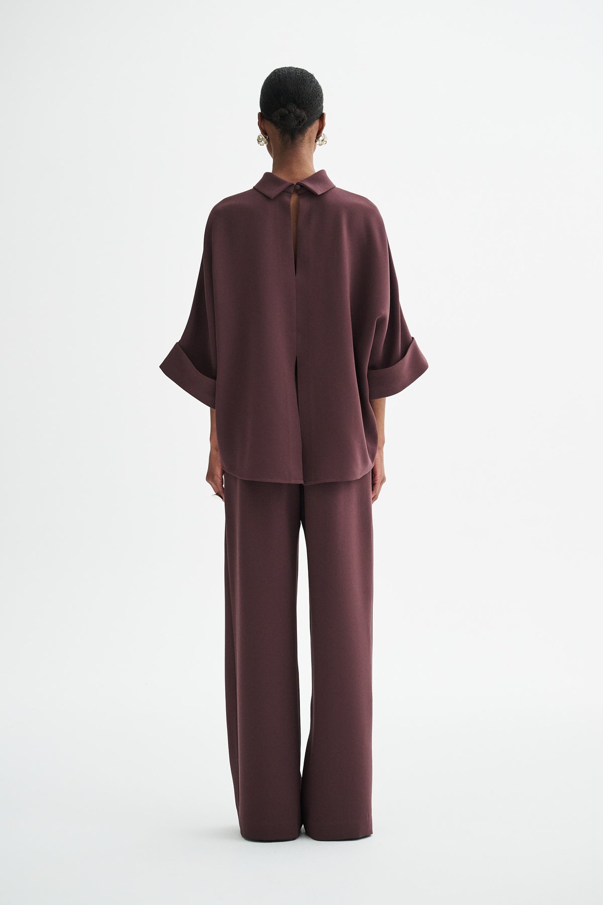 MKDT Studio PALMIRA CREPE GEORGETTE Pants BURGUNDY