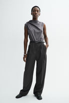 MKDT Studio POMI LIGHT WEIGHT WOOL Pants DEEP BROWN