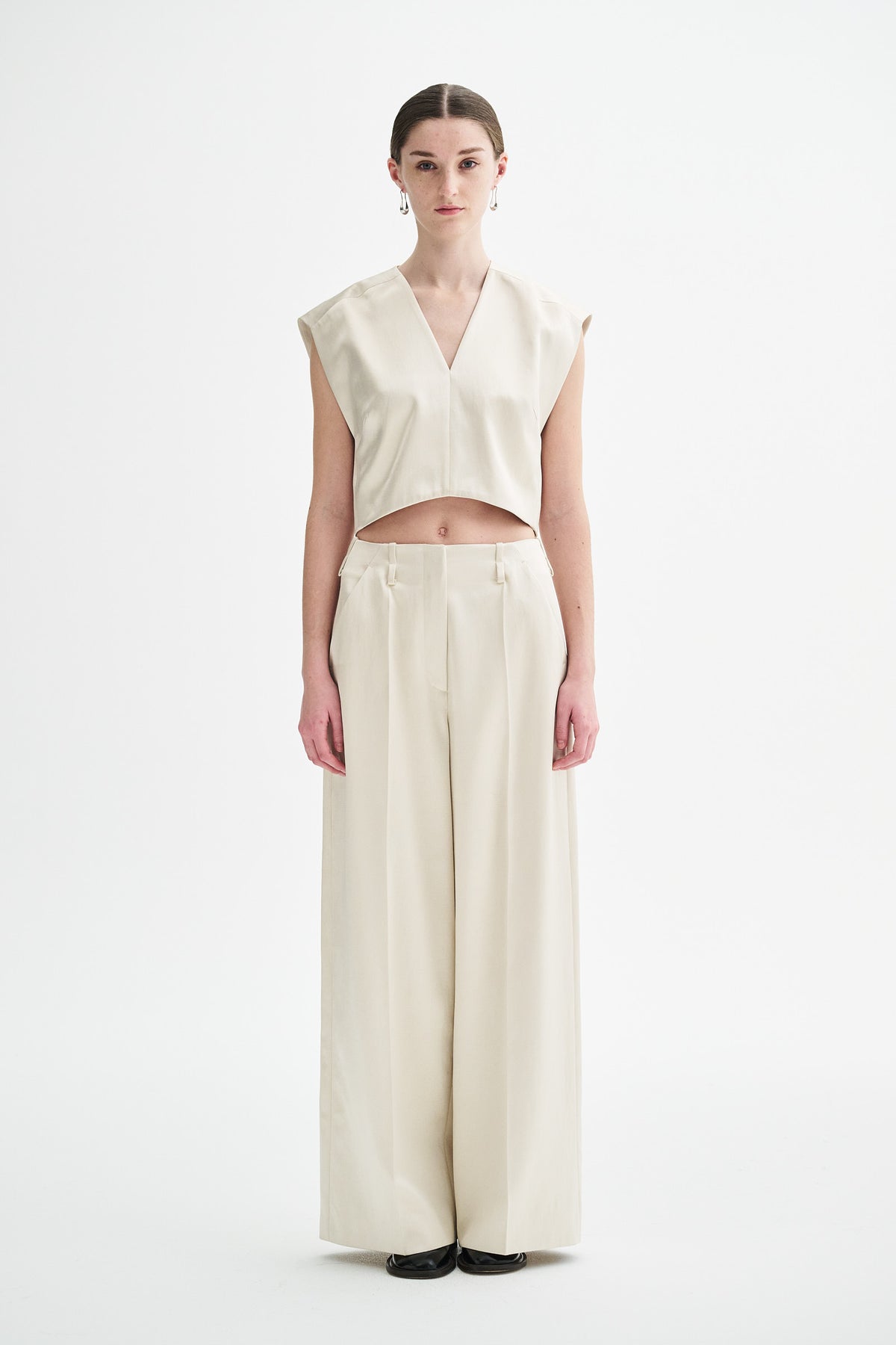 MKDT Studio PRALA-ATELIER SHINY TROUSERS Pants METALIC CREAM