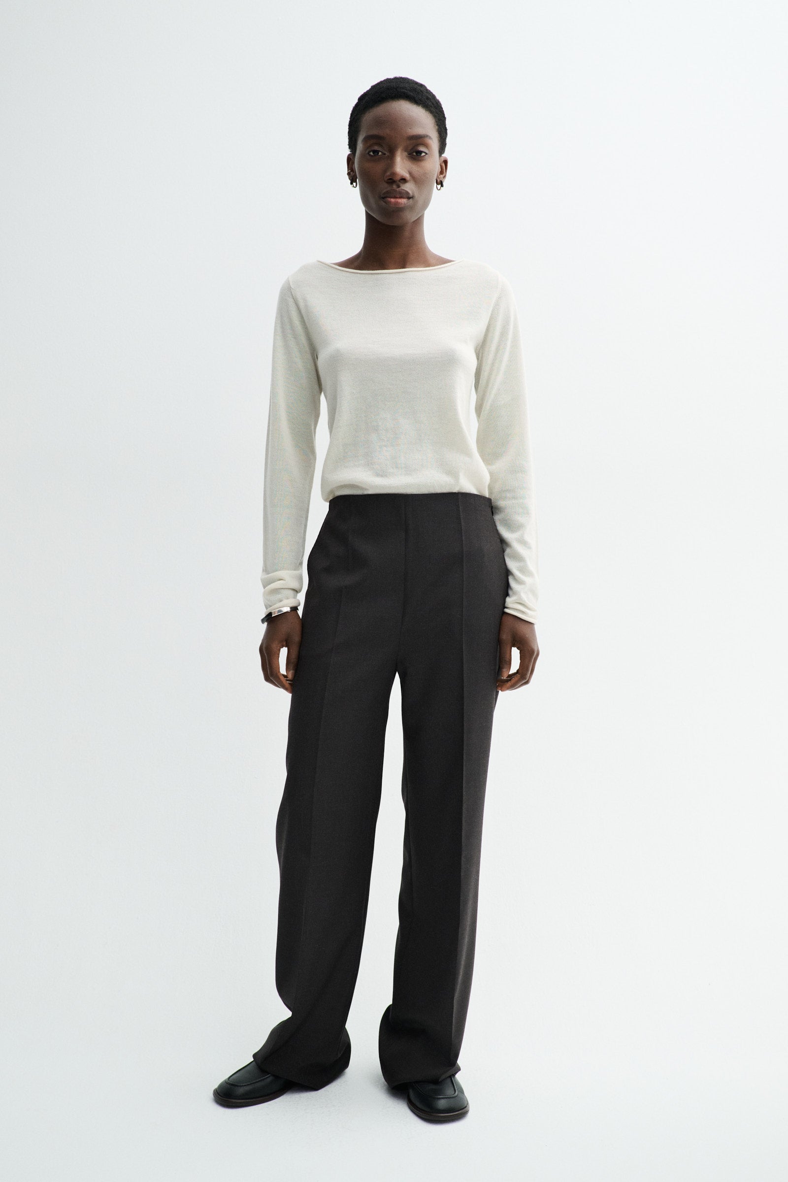 MKDT Studio PRISKA LIGHT WEIGHT WOOL Pants DEEP BROWN