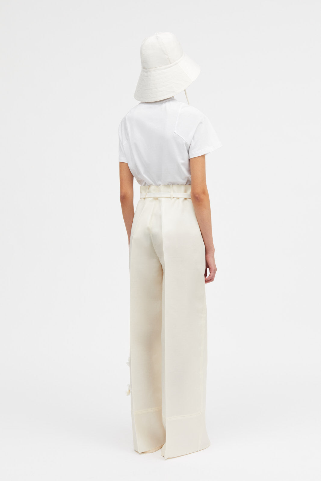 Mark Kenly Domino Tan Pashi-atelier Silk Wool Twill Pants IVORY