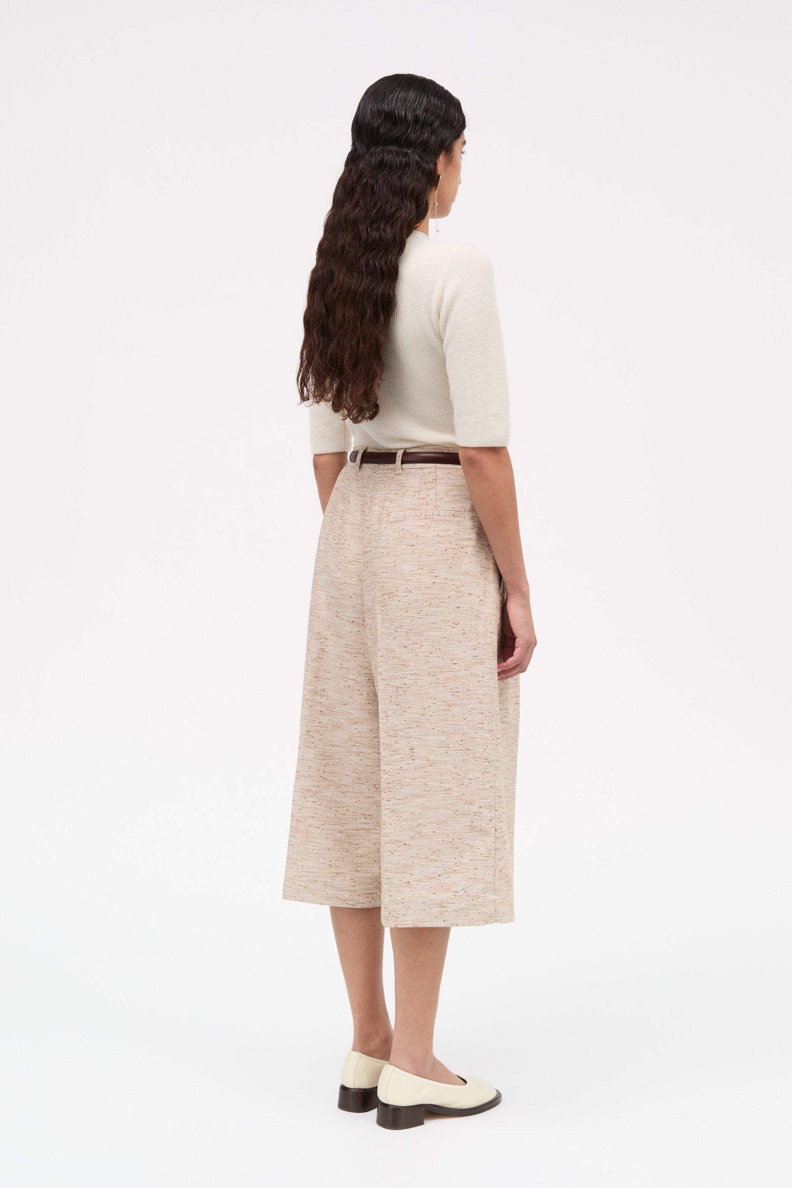 MKDT Studio Pennie Textured Wool Shorts CITY BROWN