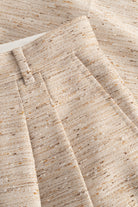 MKDT Studio Pennie Textured Wool Shorts CITY BROWN