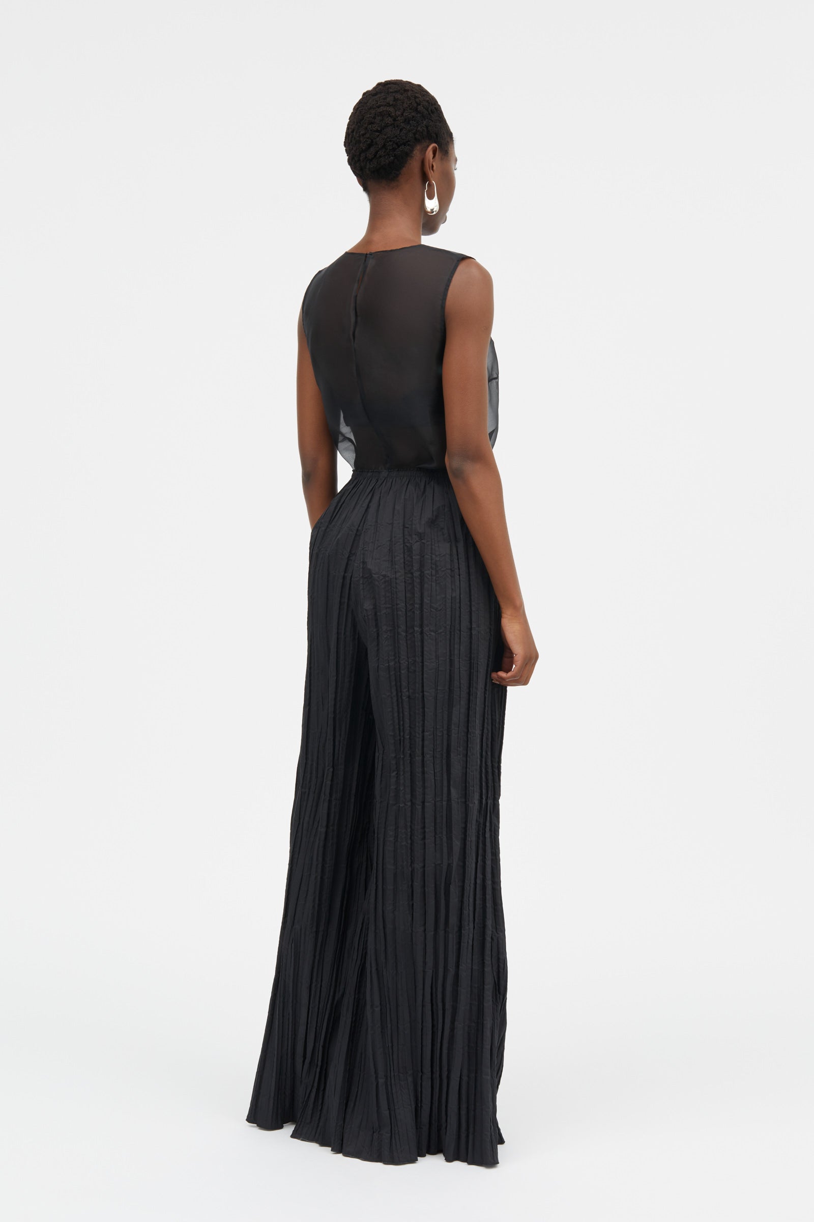 Mark Kenly Domino Tan Pinola-atelier Pleated Cotton Tech Pants BLACK