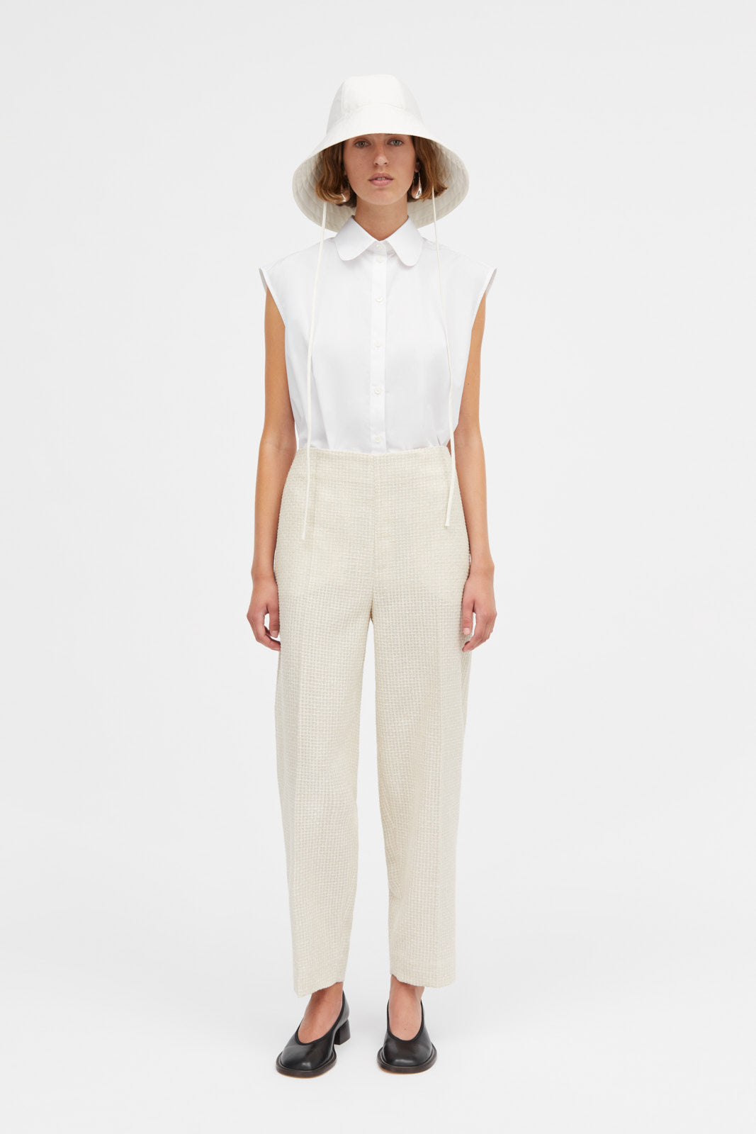 Mark Kenly Domino Tan Poline Check Tweed Pants NATURAL