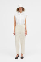 Mark Kenly Domino Tan Poline Check Tweed Pants NATURAL