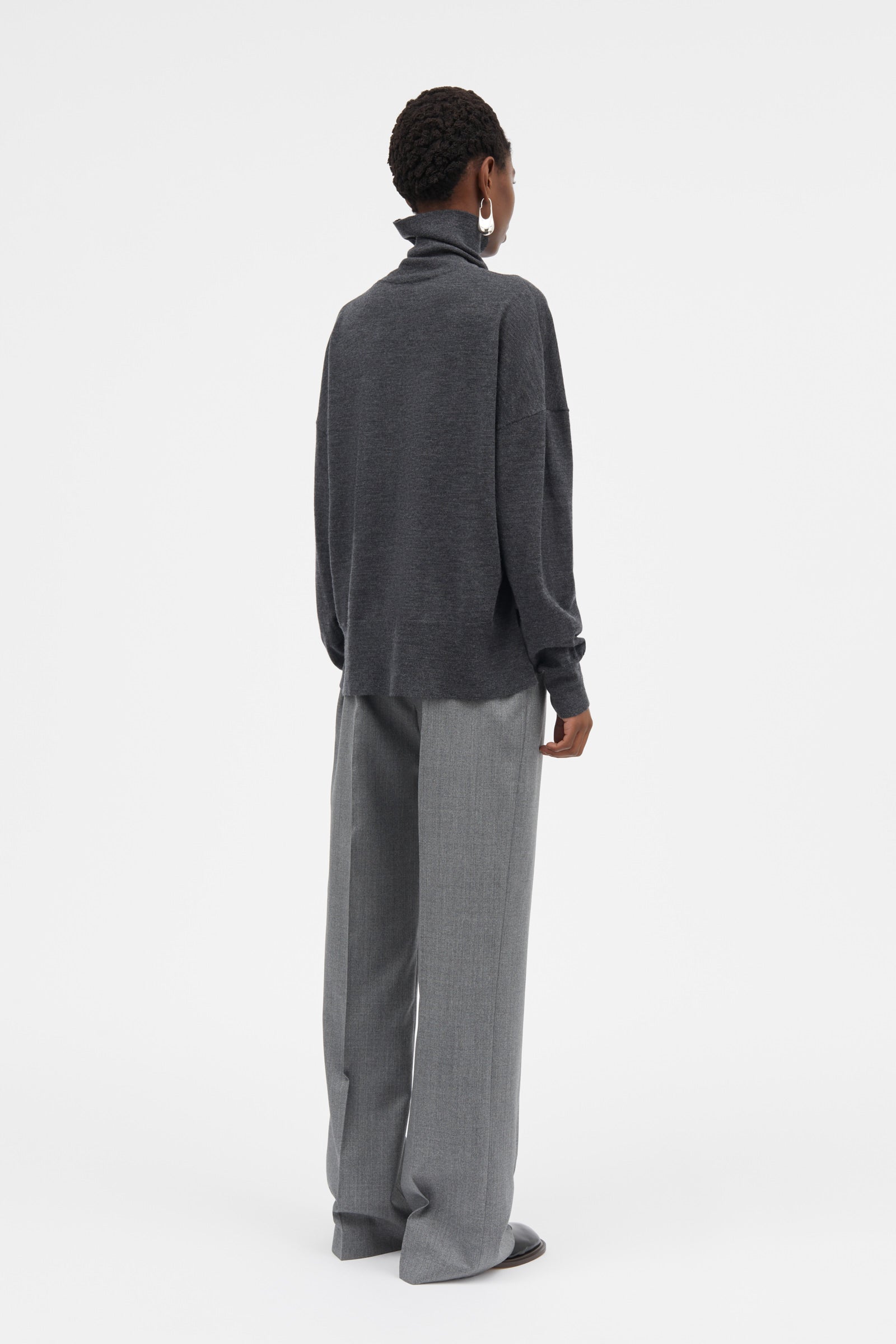 Mark Kenly Domino Tan Priska Light Wool Pants GREY MELANGE
