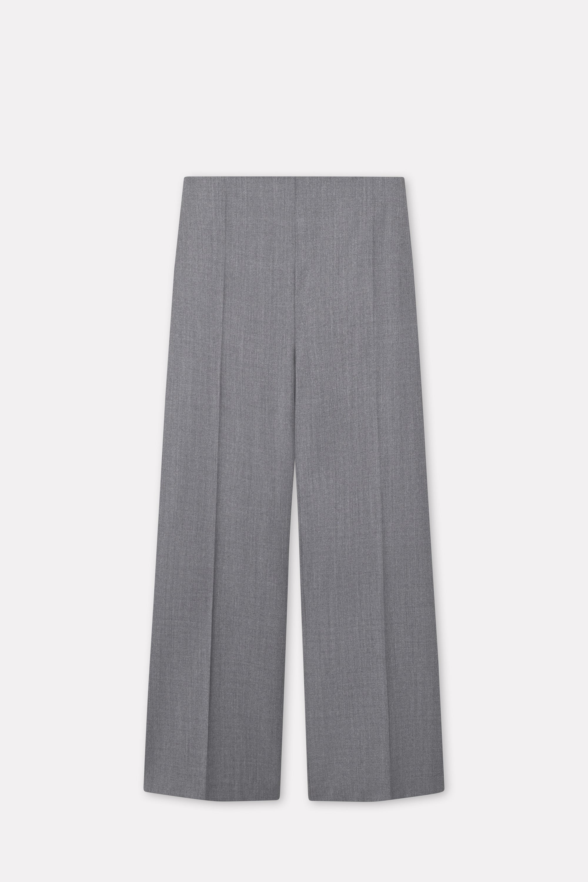 Mark Kenly Domino Tan Priska Light Wool Pants GREY MELANGE