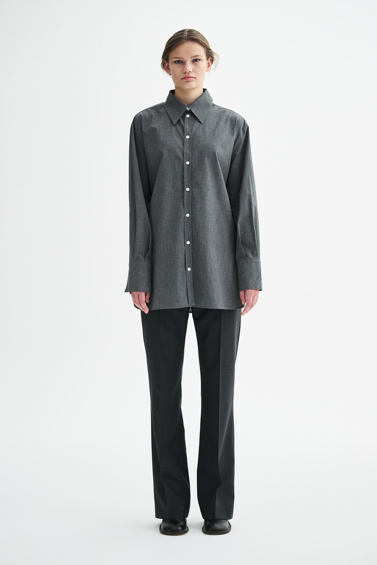 MKDT Studio SEBASTIANA COTTON POPLIN Shirts GREY MELANGE