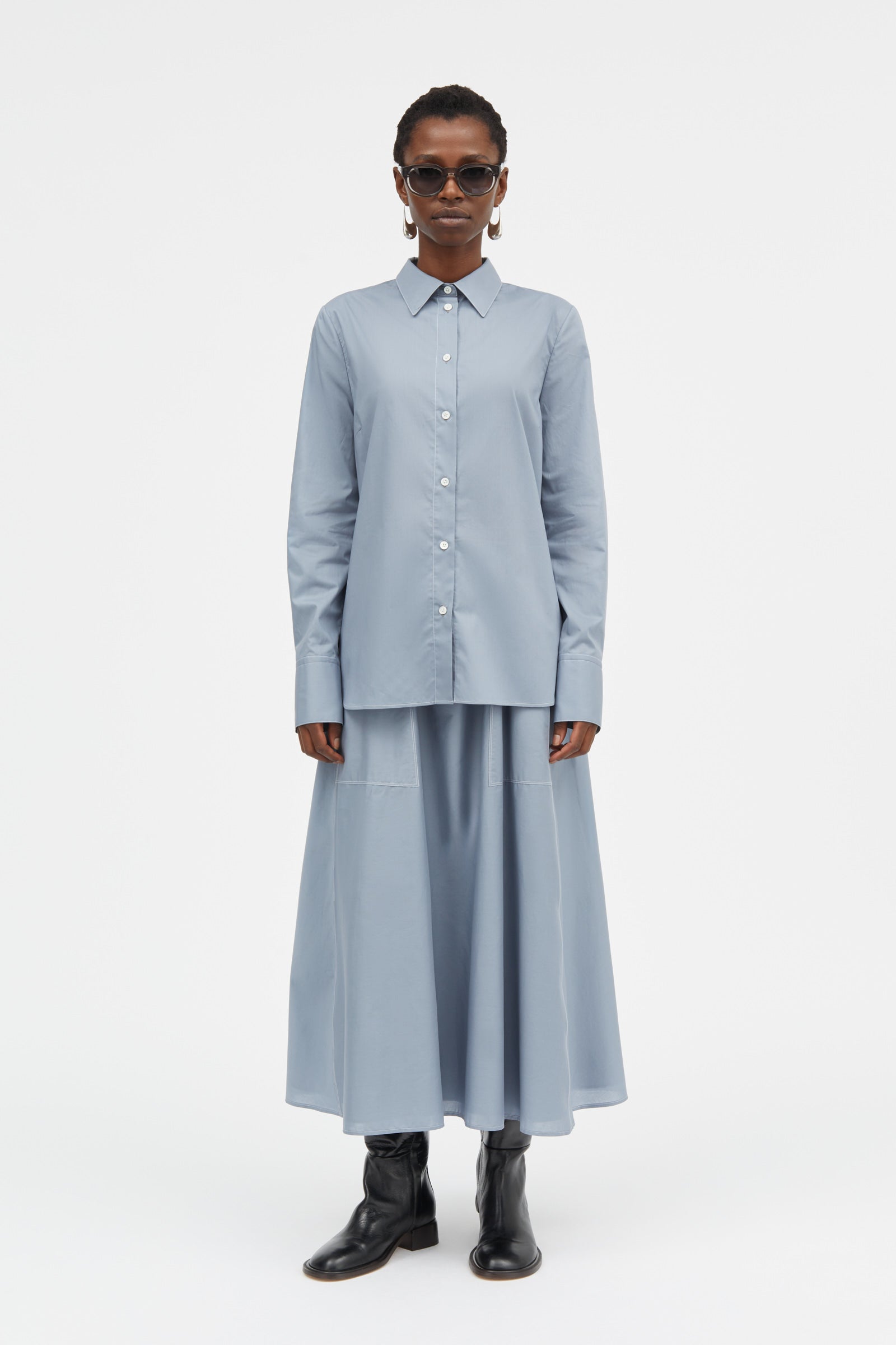 Mark Kenly Domino Tan Sadja Sheer Cotton Shirts BLUE