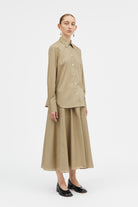 Mark Kenly Domino Tan Sadja Sheer Cotton Shirts KHAKI