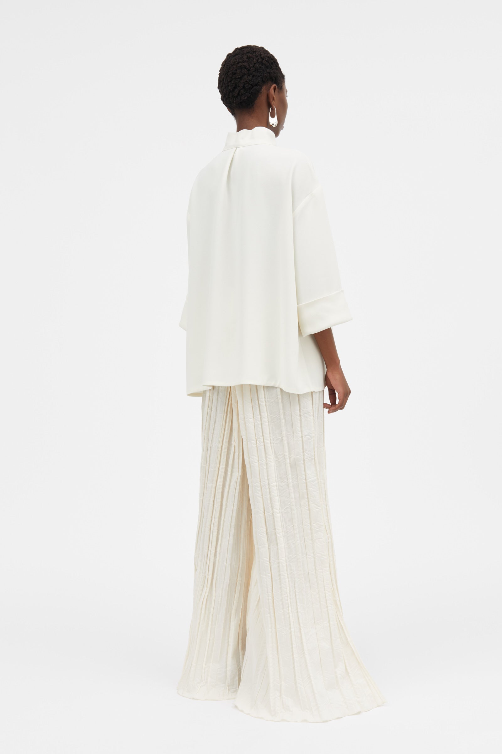 Mark Kenly Domino Tan Siva Crepe Georgette Blouses IVORY