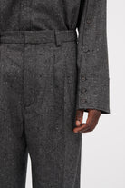 MKDT Studio Stephan Wool Check Structure Shirts BLACK/GREY