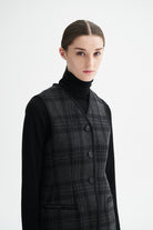 MKDT Studio VIENNA CHECK VEST Vest BLACK