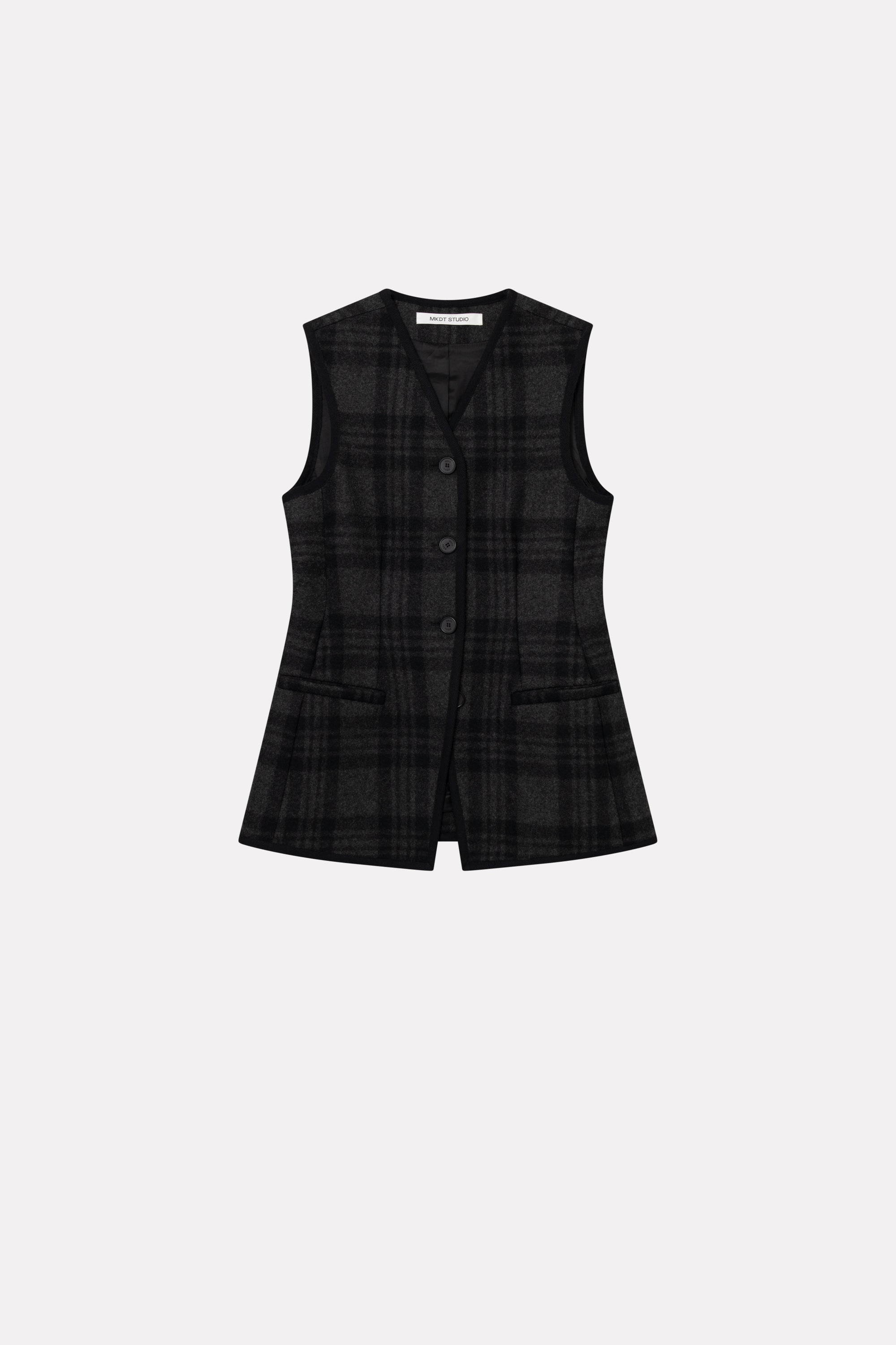 MKDT Studio VIENNA CHECK VEST Vest BLACK