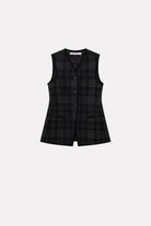 MKDT Studio VIENNA CHECK VEST Vest BLACK