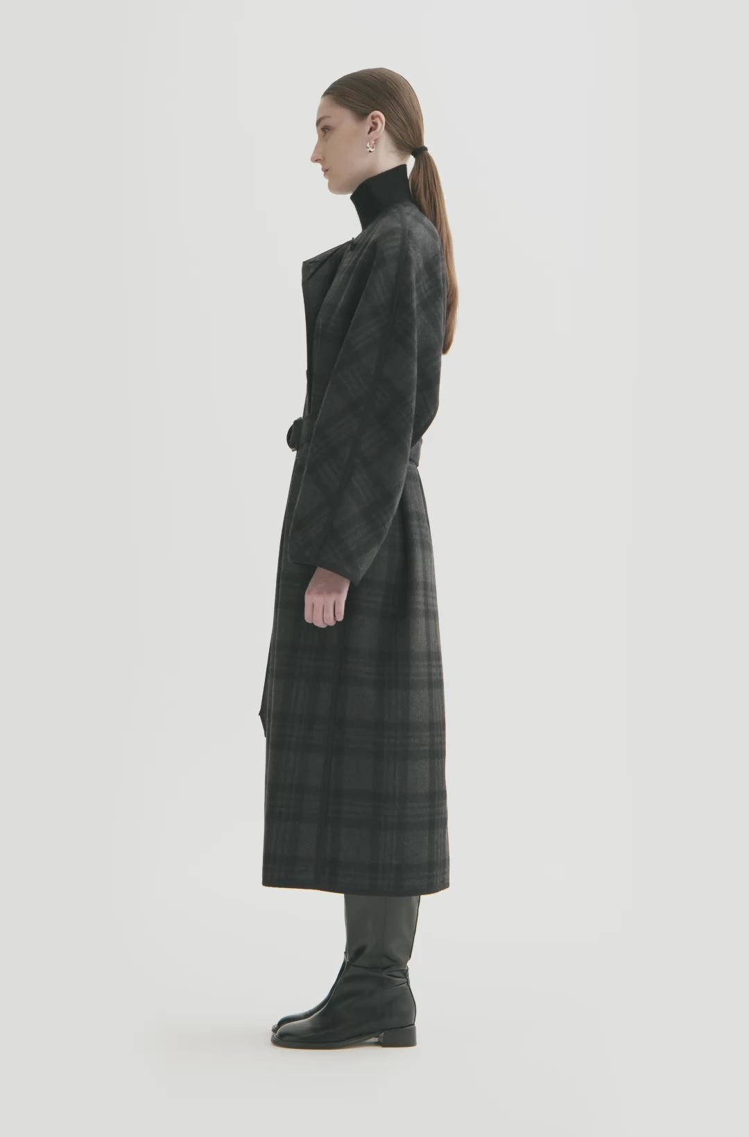 MKDT Studio CASPIA CHECK COAT Coats BLACK