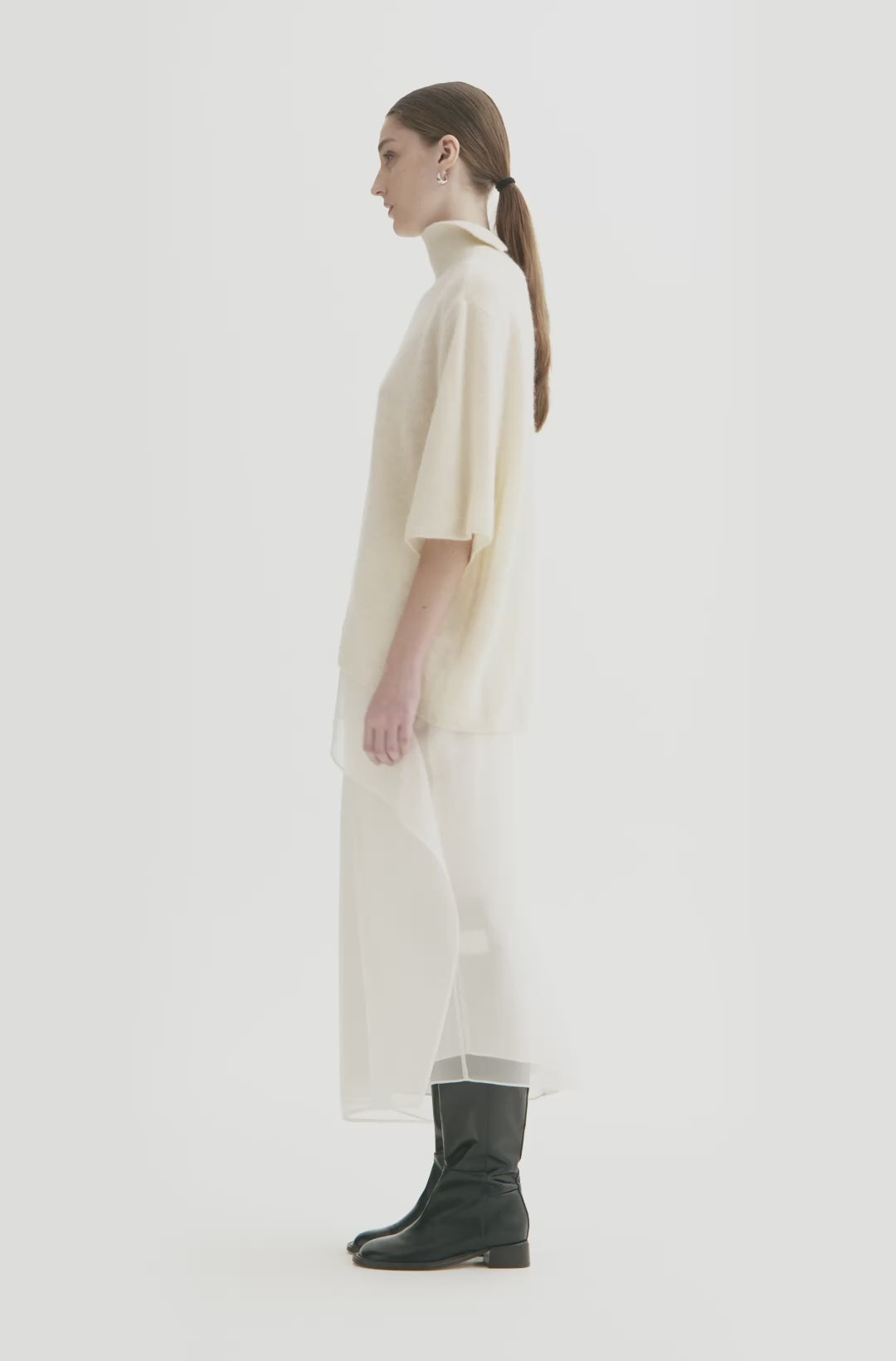 MKDT Studio NIRI SILK ORGANZA SKIRT Skirts IVORY QUARTZ