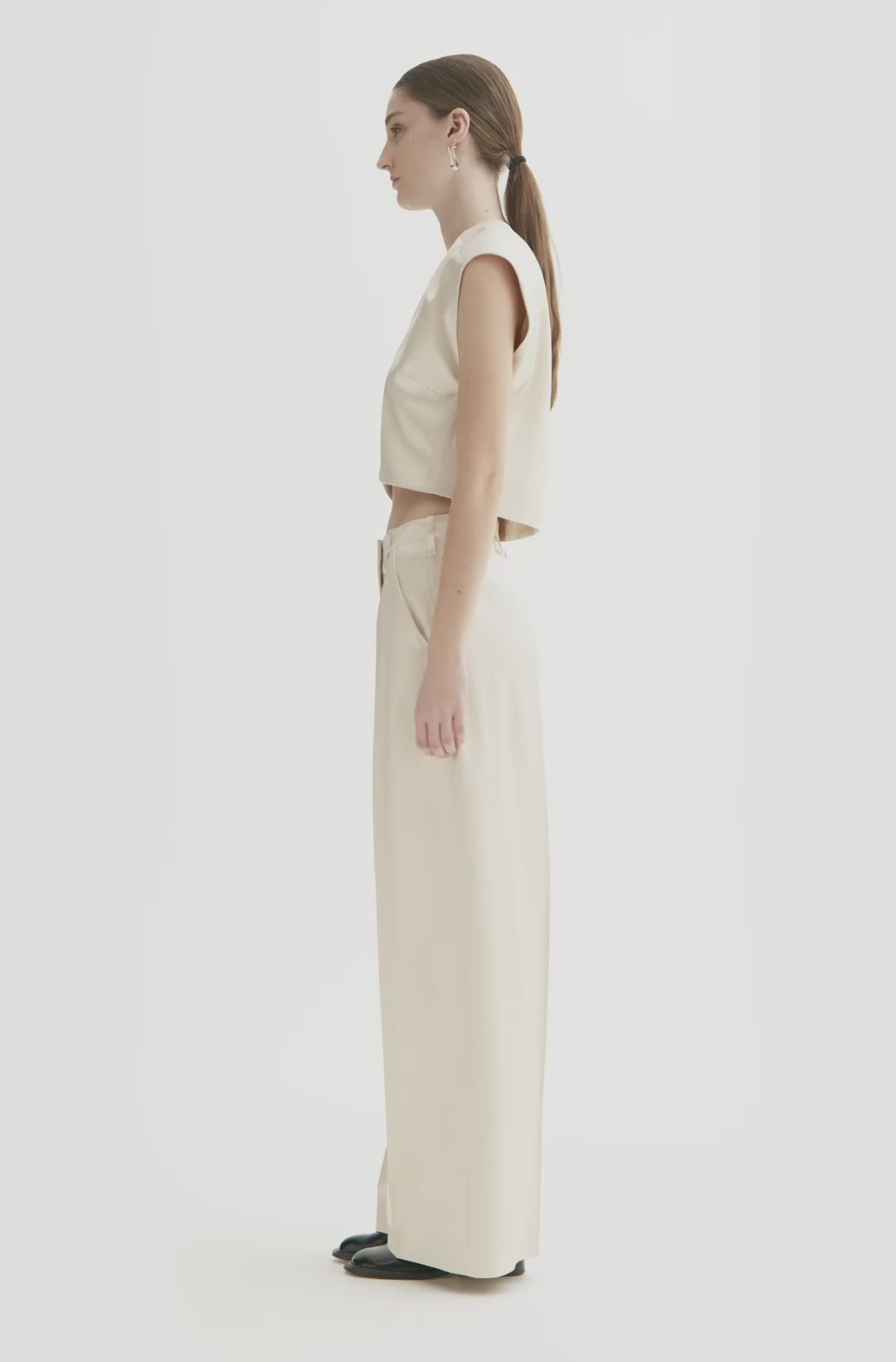 MKDT Studio PRALA-ATELIER SHINY TROUSERS Pants METALIC CREAM