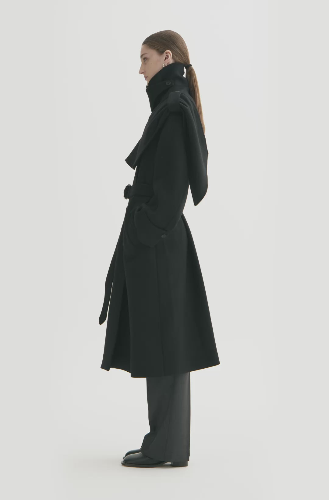 MKDT Studio CICELY TWO-LAYERED COAT Coats BLACK